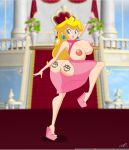 anus areolae ass big_ass big_breasts breasts commission dat_ass dk female nipples princess_peach riffsandskulls solo super_mario_bros.