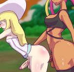  acid_demo anal ass big_ass bottomless full-package_futanari futanari futanari_on_futanari grin hentai-foundry interracial lillie lillie_(pokemon) no_panties penis plumeri_(pokemon) plumeria pokemon pokemon_sm saliva sex team_skull tongue tongue_out vaginal 