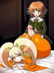  1boy 1girl ai_generated ass assjob big_ass breasts buttjob cum danganronpa erection femboy fujisaki_chihiro hotdogging huge_ass kimono penis_between_ass penis_on_ass saionji_hiyoko 