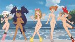  5_females 5_girls 5_humans beach blonde_hair blue_hair breasts brown_hair cloud dawn_(pokemon) day female female_human female_only female_teen front_view full_body hair hair_bow hairless_pussy iris_(pokemon) light_skin long_hair may_(pokemon) misty_(pokemon) multiple multiple_girls nipples nude orange_hair outside pokemon purple_hair pussy serena_(pokemon) short_hair sky standing teen toes water young zxfreakkxz 