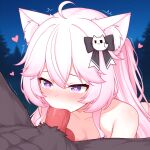 1boy 1girls 1monster ai_generated black_bow blush bow breasts cat_ears catgirl deepthroat fellatio hairbow heart heart-shaped_pupils heart_eyes interspecies long_hair male_werewolf medium_breasts naked_female night nipples nude nude nude_female nyatasha_nyanners oral oral_sex outside penis_in_mouth pink_hair purple_eyes saliva_on_penis virtual_youtuber vtuber werewolf werewolf_on_female