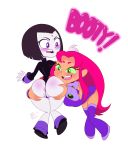  captainjerkpants dat_ass dc dc_comics dcau green_eyes raven_(dc) starfire tagme teen_titans teen_titans_go transparent_background 