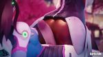 1girl 2_girls 3d ass big_ass body_suit buttjob clothed d.va futanari futanari_on_female gif loop mercy_(overwatch) multiple_girls no_sound outside overwatch sfm tease teasing