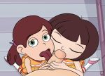 chantelle cheerleader double_fellatio eyelashes fellatio ffm_threesome jcdw lick licking licking_penis looking_at_viewer looking_up oral ponytail pov sabrina_backintosh star_vs_the_forces_of_evil threesome