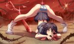 ass gloves jack-o'_challenge jack-o_pose jammeryx kill_la_kill looking_at_viewer matoi_ryuuko panties ryuko_matoi scissor_blade senketsu sneakers tendrils