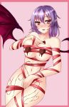 1girl aged_up bat_wings blush breasts chocolate chocolate_on_body chocolate_on_breasts clavicle cowboy_shot erect_nipples erect_nipples_under_clothes fang female food_on_body hair_between_eyes heart heart-shaped_pupils high_resolution large_breasts looking_at_viewer naked_ribbon navel nipples nose_blush older parted_lips pink_eyes pointed_ears purple_hair remilia_scarlet ribbon sidelocks solo stomach symbol-shaped_pupils touhou_project useless_tags valentine very_high_resolution wings zellam zeramu