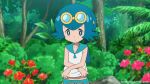 :) anime beach blue_hair edit flower freckles gif goggles lana no_bra outdoor outside pokemon pokemon_(anime) pokemon_sm shirt_lift short_hair sleazdog sleazdog_(artist) small_breasts smile suiren_(pokemon) topless tumblr undressing