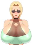 1girl 1girl bare_shoulders bbw big_breasts big_breasts big_breasts blonde_hair blush boruto:_naruto_next_generations brown_eyes cleavage collar crop_top female_focus female_only forehead_jewel forehead_mark front_view grin huge_breasts light-skinned_female light_skin lips lipstick looking_at_viewer makeup mature mature_female milf naruto naruto_(classic) naruto_(series) naruto_shippuden nose_blush oppai pinup red_lips red_lipstick shounen_jump smile solo_female solo_focus sweat sweatdrop sweaty tsunade tubetop voluptuous yellow_hair zxcv