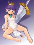  big_breasts breasts cameltoe gradriel nipples princess_crown purple_eyes purple_hair pussy saikyou_anaheim see-through sword weapon wet 