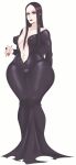 addams_family big_breasts black_dress brown_eyes dat_ass goth hourglass_figure large_ass milf morticia_addams sexy sundown white_skin