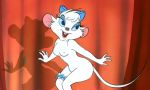 1girl anthro anthro_mouse breasts disney edit female female_anthro female_anthro_mouse female_only furry mammal miss_kitty_mouse mouse mouse_ears mouse_tail nude nude_edit rodent solo tail the_great_mouse_detective thigh_band white_fur