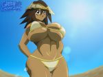  big_breasts bikini breasts cleavage dark_skin greengiant2012 mana mana_(yugioh) mana_(yuu-gi-ou) swimsuit yu-gi-oh! yuu-gi-ou 