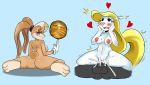 1girl animaniacs anthro areola ass ball_on_finger basketball_(ball) blonde_hair blush breasts clitoris cum cum_in_pussy cum_inside digital_media_(artwork) duo furry hair heart lagomorph lola_bunny looney_tunes male male/female mammal minerva_mink mink mustelid navel nipples nude on_top penis presenting presenting_hindquarters pussy rabbit reverse_cowgirl_position sex sideboob space_jam sssonic2 sweat testicles warner_brothers