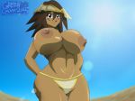  areola big_breasts bikini breasts dark_skin greengiant2012 mana mana_(yugioh) mana_(yuu-gi-ou) nipples swimsuit topless yu-gi-oh! yuu-gi-ou 