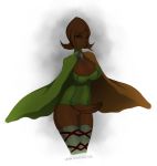  big_breasts big_penis big_testicles bottomless breasts brown_eyes brown_hair brown_skin cleavage female fi futanari hizzacked penis skyward_sword smile solo testicles the_legend_of_zelda 