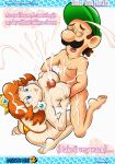 comic luigi on_knees paizuri princess_daisy super_mario_bros.