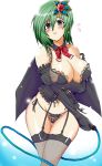 breasts cameltoe cleavage elbow_gloves final_fantasy final_fantasy_iv gloves green_hair hips labia lingerie nipple_slip nipples panties rydia side-tie_panties solo thighhighs underwear whip yasakani_an