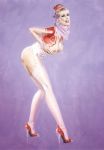 1girl andreas_raufeisen_(artist) barbara_eden female female_only i_dream_of_jeannie jeannie solo stockings