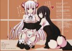  2girls ass bow bow_panties brown_hair corset duplicate female fujiwara_no_mokou gloves highres houraisan_kaguya jema kaguya_houraisan long_hair maid multiple_girls panties ribbon ribbons thighhighs touhou translation_request tsundere underwear white_hair white_panties yuri 