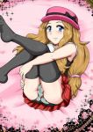 ass gougeru gouguru leg_up legs_up looking_at_viewer panties pokemon pokemon_(anime) pokemon_xy printed_panties serena serena_(pokemon) smile underwear upskirt