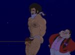  bondage daddy dilf dragon_ball dragon_ball_super dragon_ball_z fetish gagged hairy_man hercule_satan male male/male male_only mr._satan tied_up unknown_character yaoi 