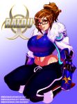  beverage big_breasts breasts brown_eyes brown_hair cleavage female mei-ling_zhou mei_(overwatch) overwatch raldu soda solo 