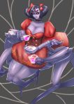  beverage big_breasts breasts cake cleavage food monster_girl muffet multiple_arms multiple_eyes spider_girl tea teapot undertale usagiforehead_(artist) 