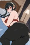  ai_generated bare_thighs big_ass big_ass black_hair blush bra fat_ass gigantic_ass gigantic_breasts grin hair_bun hairband huge_breasts huge_thighs kawaiiarts latex light-skinned_female light_skin looking_back massive_ass massive_breasts mature_female milf one_eye_closed red_eyes solo_female spy_x_family squatting sweat sweatdrop thick_body thick_female thick_thighs thighs voluptuous voluptuous_female yor_briar yor_forger 