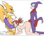  anthro big_breasts big_penis cunnilingus darigem digimon digimon_tamers human imp impmon nude pussy pussylicking redhead renamon rika_nonaka threesome vaginal_penetration vixen 