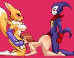  big_breasts big_penis cum cum_in_mouth cunnilingus darigem digimon digimon_tamers impmon nude pussy pussylicking redhead renamon rika_nonaka threesome vaginal_penetration vixen 