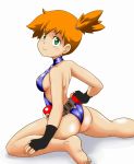 big_breasts breasts holding_poke_ball kasumi_(pokemon) looking_back misty poke_ball pokemon pokemon_ranger tof