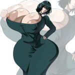  fubuki fubuki_(one-punch_man) gigantic_ass gigantic_breasts green_hair idkbigtitlover one-punch_man 