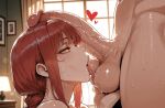 1boy1girl 1girl ai_generated braid chainsaw_man curvy curvy_female curvy_figure fellatio kissing_penis long_hair makima_(chainsaw_man) nude red_hair sex