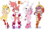 amy_rose blaze_the_cat burning_blaze hedgehog_girl jani-ca_the_echidna meyk nicole_the_lynx overclocked_nicole sonic_the_hedgehog_(series) super_amy tagme