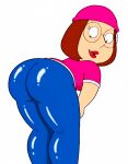 ass bent_over family_guy glasses hat latex_pants meg_griffin thighs