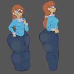 1girl ass_focus big_ass breasts dress glasses hoequinox kindergarten_(game) kindergarten_3 ms._lovelett nervous small_breasts teacher