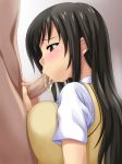 1boy 1girl black_hair blush censored cum ejaculation fellatio kotegawa_yui kuimono long_hair oral to_love-ru