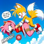 ai_generated amy_rose hedgehog_girl miles_"tails"_prower mobian_(species) mobian_hedgehog tagme