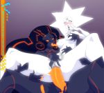  black_hair black_skin blush cartoon_network gem gem_(species) gems obsidian_(steven_universe) orange_eyes patreon six_arms slb slbcreationsonpatreon steven_universe white_diamond white_diamond_(steven_universe) white_eyes white_hair white_skin 