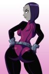  ass big_ass big_breasts bodysuit breasts cosplay dat_ass dc dc_comics doom_patrol looking_at_viewer looking_back raven_(dc) ravenravenraven teen_titans 