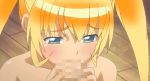 anime asakura_mao blonde blonde_hair fellatio futa_with_futa futabu futanari futanari_with_futanari gif hentai long_hair oral saliva twintails