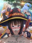 aqua_(konosuba) casino_(casinoep) darkness_(konosuba) fellatio kono_subarashii_sekai_ni_shukufuku_wo! megumin oral witch_hat