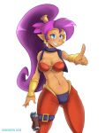 big_breasts breasts cleavage gun rawgreen shantae shantae_(character) weapon