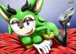 archie_comics bbmbbf breasts clove_the_pronghorn green_skin mobius_unleashed nipples palcomix sega sonic_(series) sonic_the_hedgehog_(series)