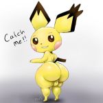  1boy anthro balls ballsack big_ass big_ass brown_eyes femboy furry girly huge_ass looking_back nintendo no_humans pichu pokemon pokemon_gsc super_smash_bros. testicle thick_ass thick_thighs zeriie 