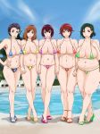  aoki_shizuko big_breasts bikini blue_bikini blue_hair breasts brown_hair erect_nipples green_bikini green_hair hino_masako hoshizora_ikuyo huge_breasts kise_chiharu lipstick long_hair looking_at_viewer midorikawa_tomoko milf mother multiple_girls orange_bikini pink_bikini pink_hair ponytail precure red_hair redhead short_hair smile_precure smile_precure! tetsukui yellow_bikini 