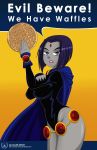  1girl alcasar-reich big_breasts breasts dc_comics dcau female female_only food raven_(dc) solo solo_female teen_titans waffle_(food) 