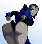 ass big_ass big_breasts breasts dat_ass dc dc_comics leotard looking_at_viewer looking_back raven_(dc) ravenravenraven tease teen_titans