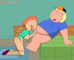 animated ass big_breasts breasts cheek_bulge chris_griffin family_guy fellatio gif incest kneel licking_penis lois_griffin loop milf mother_&_son nipples on_knees oral penis_lick sfan