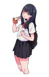  1girl bare_legs black_hair blue_eyes female_solo long_hair looking_at_viewer nukosann nukosann_(artist) school_girl scrunchie ssss.gridman standing takarada_rikka 